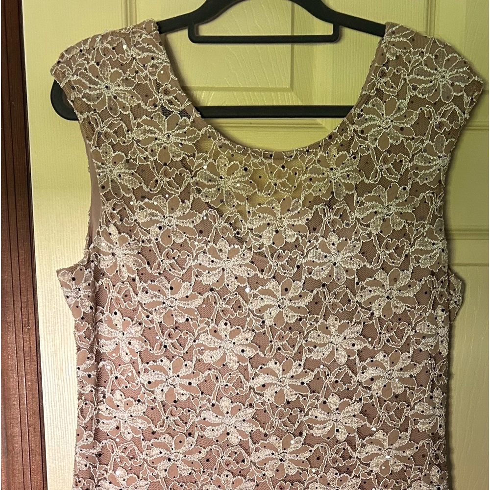 Beige/tan sequined dress, stretchy